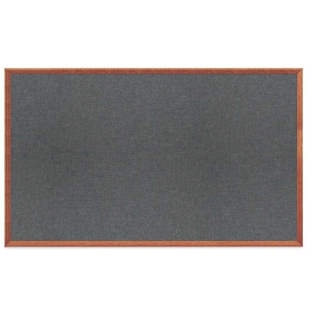 United Visual Products Decor Wood Combo Board, 72"x48", Walnut/White Porcelain & Medium Grey UV705DEFAB-WALNUT-WHTPORC-MEDGRY